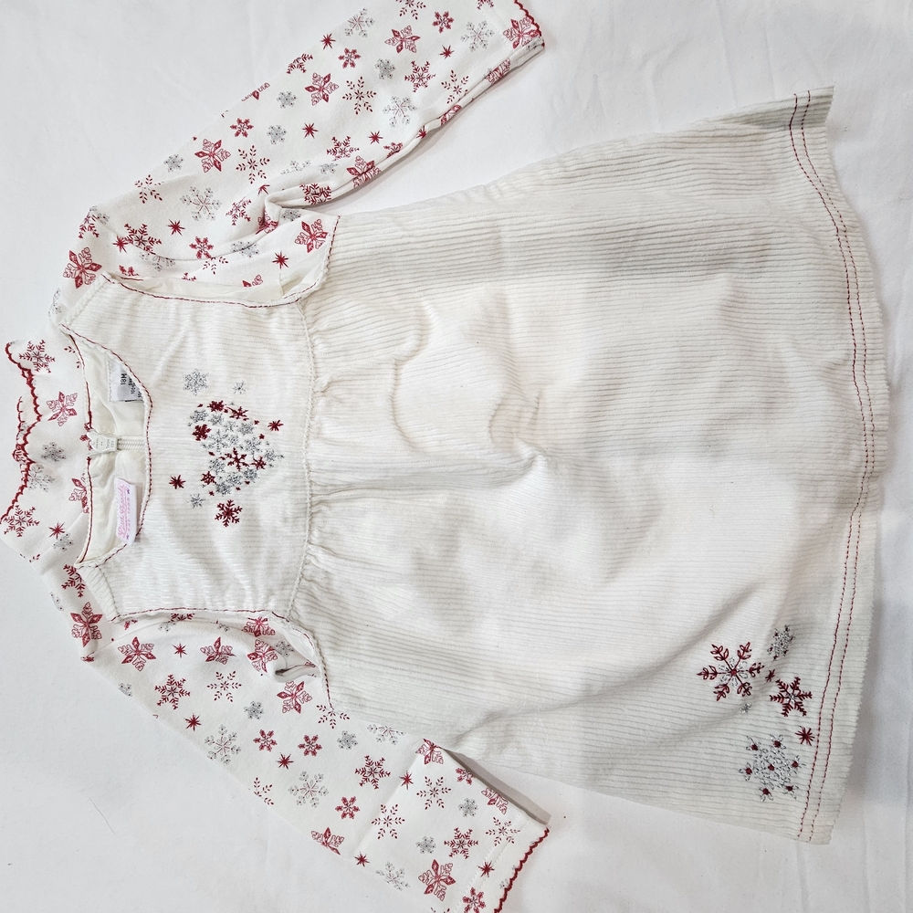 White and Red Floral Baby Dress